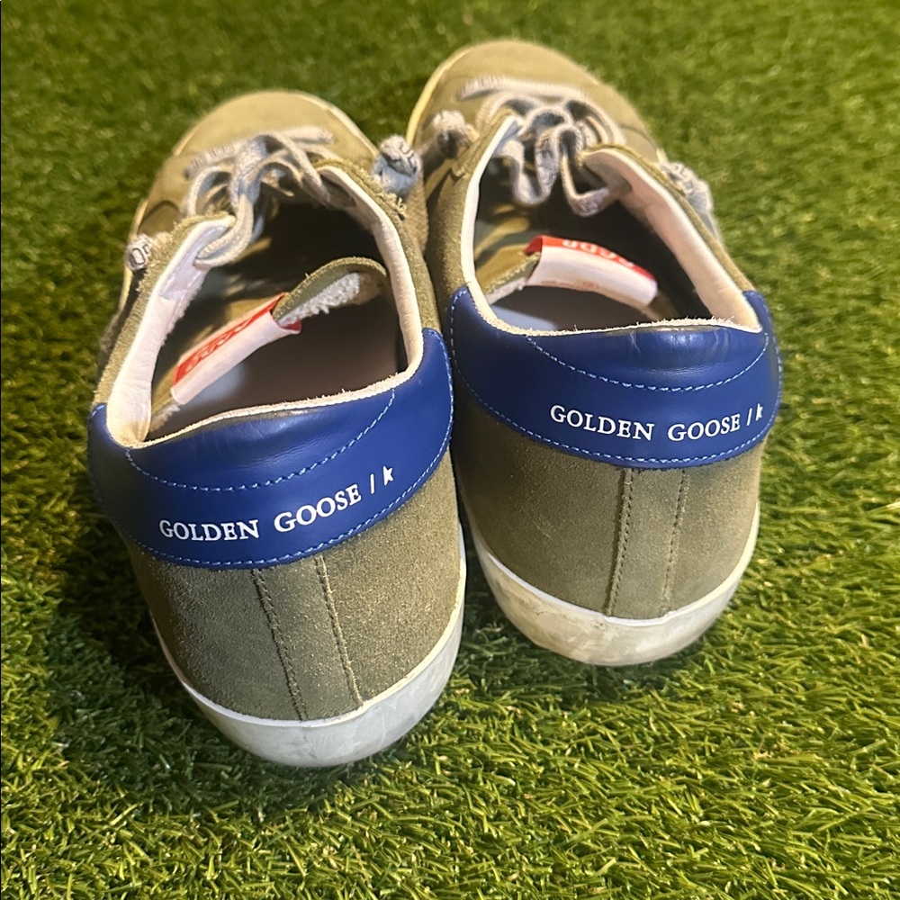 LIKE NEW Golden Goose Superstar 'Wood Green’ SuperStar Khaki Navy Men's Sneakers - Picture 4 of 6